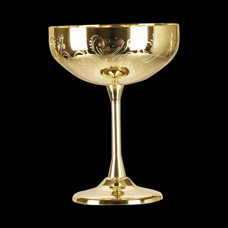 Custom 9 oz Stainless Steel Carved Martini Glass 5