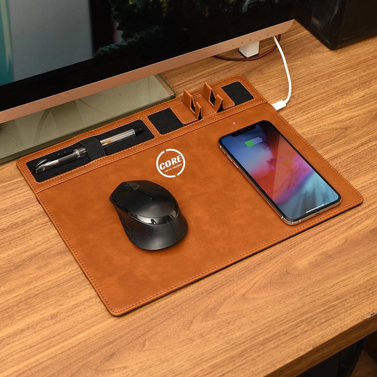 Wireless Charging Mouse Pad Charger With USB 2