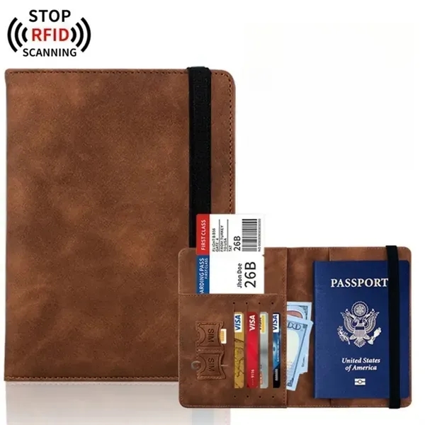 RFID-Blocking Passport Cover with Faux Leather Travel Wallet 4