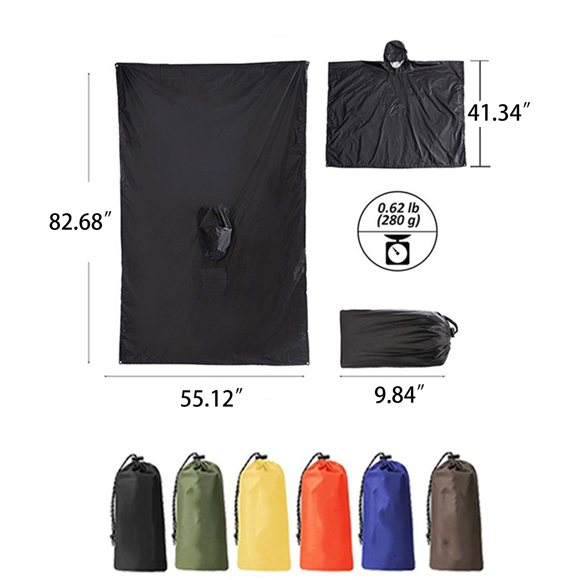 MOQ:10pcs Hooded Rain Poncho 1