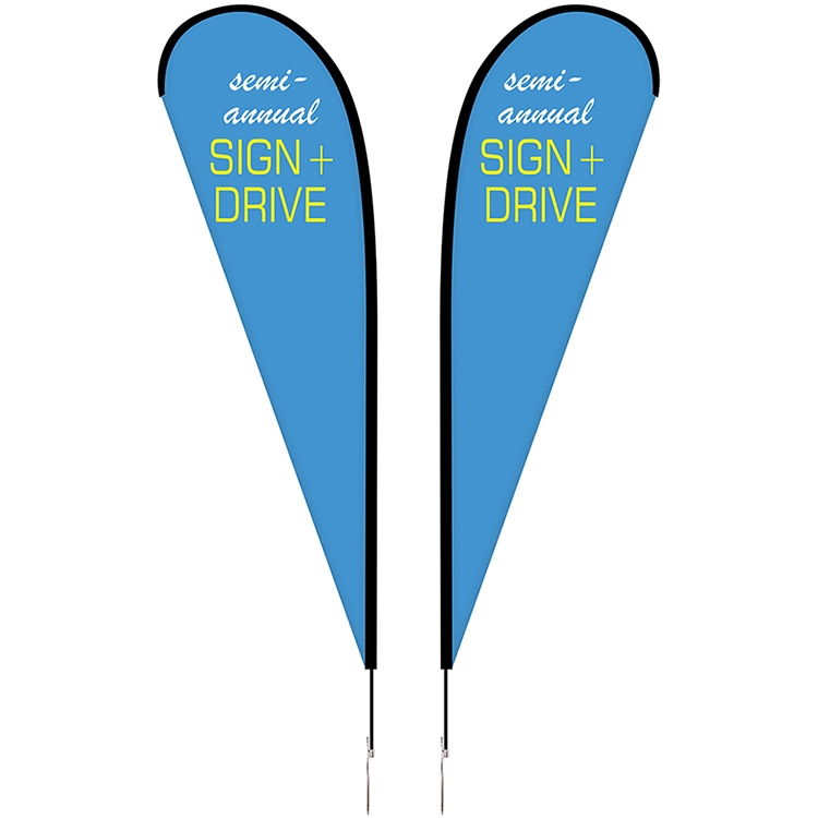 10' Portable Double Sided Teardrop Kit with Cross Base 13
