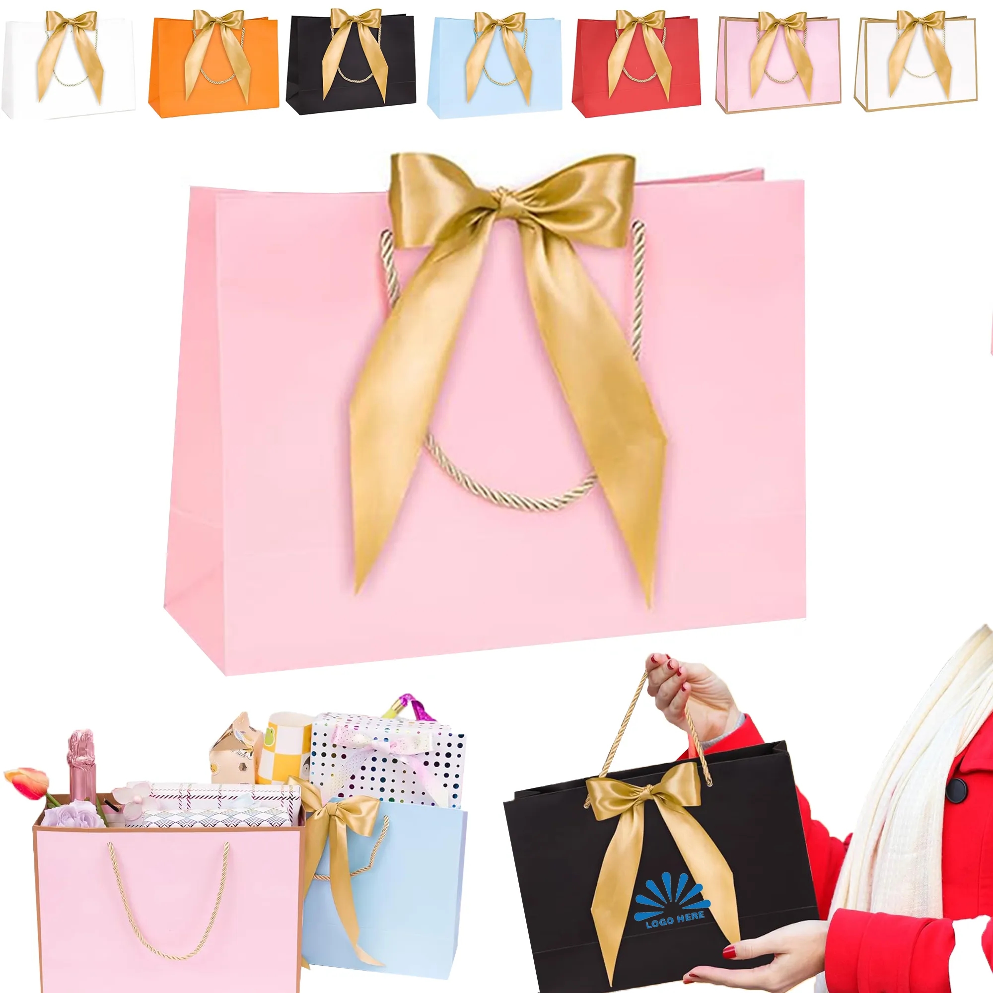 MOQ20 Hand Gift Holiday Bag Bow 2
