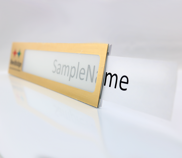 The Orion full color metallic reusable name plate 2"x10" 1
