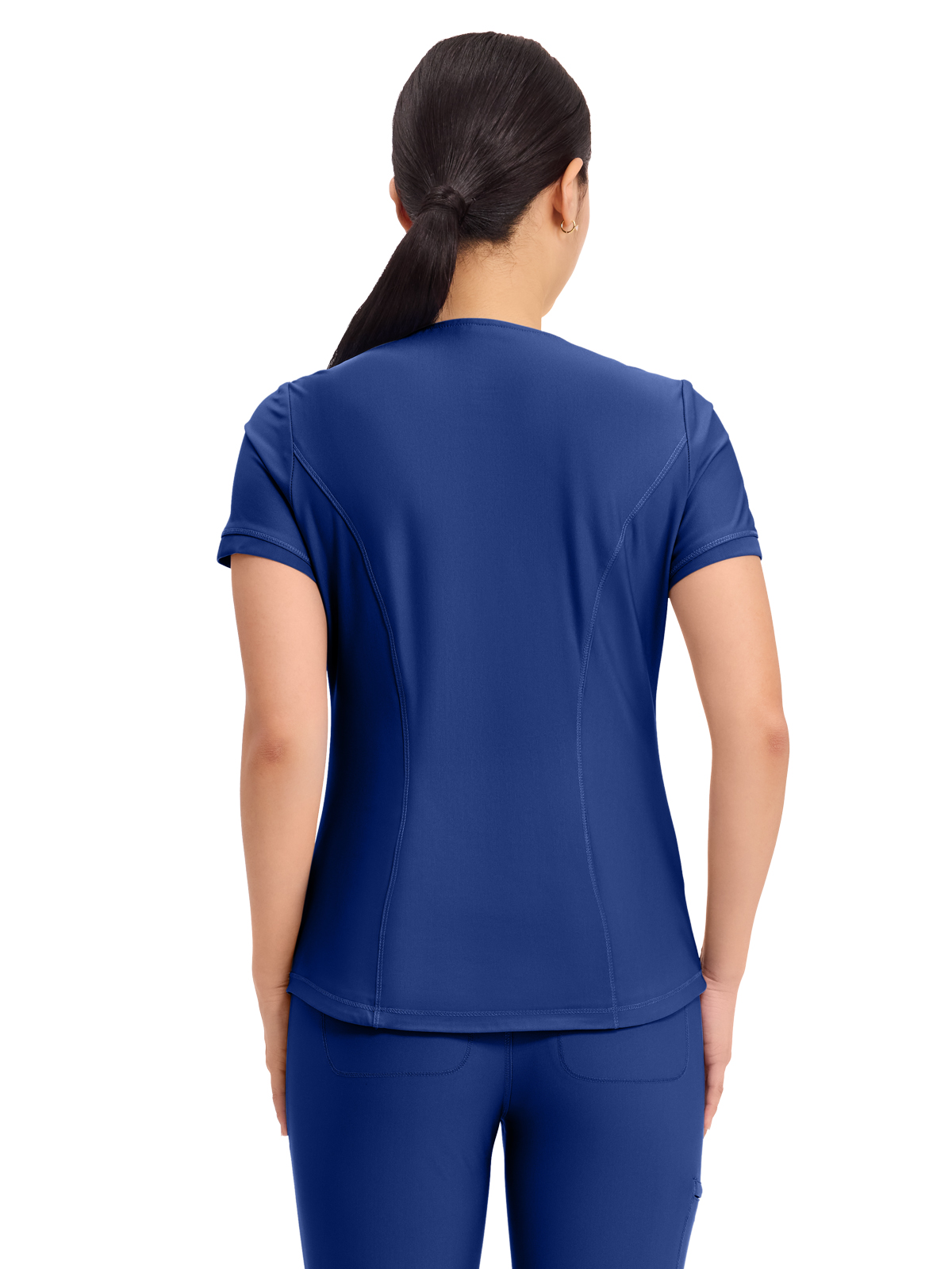 Cherokee - Form - Women's 2-Pocket Curved Hemline V-Neck Top 50