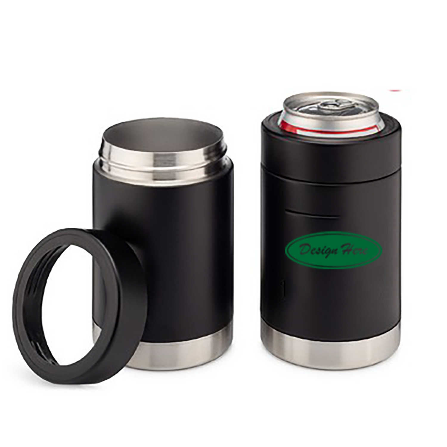 Double-Walled Can Cooler Tumbler, custom koozie with logo imprint 2