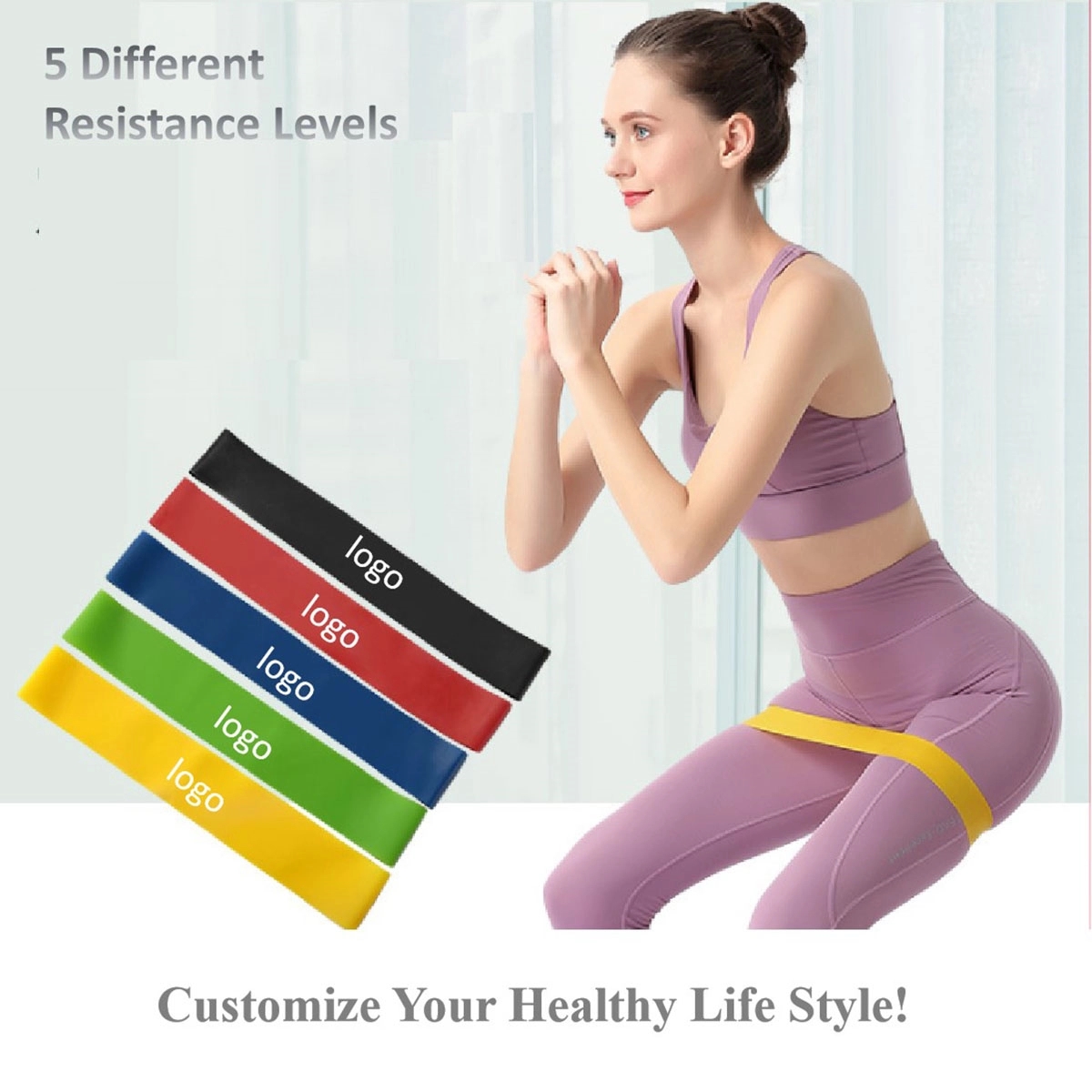 5 Pieces Yoga Elastic Exercise Band 7
