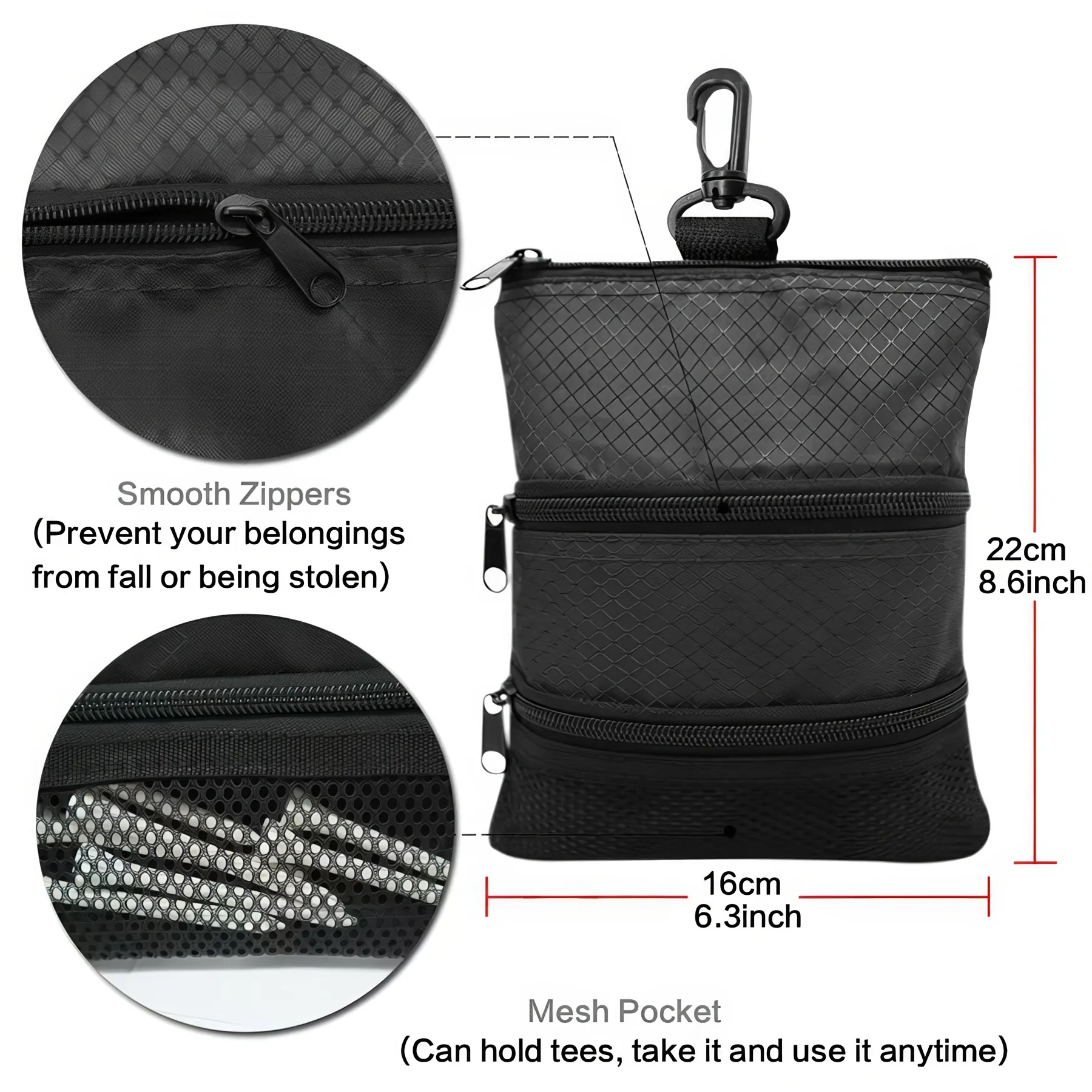 Golf Pouch Bag for Valuables Tee 4