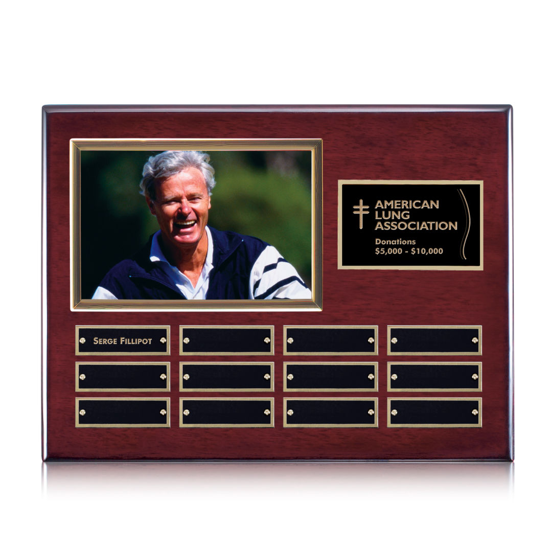 Photo (Horiz) P/Plaque - Rosewood/Gold 5