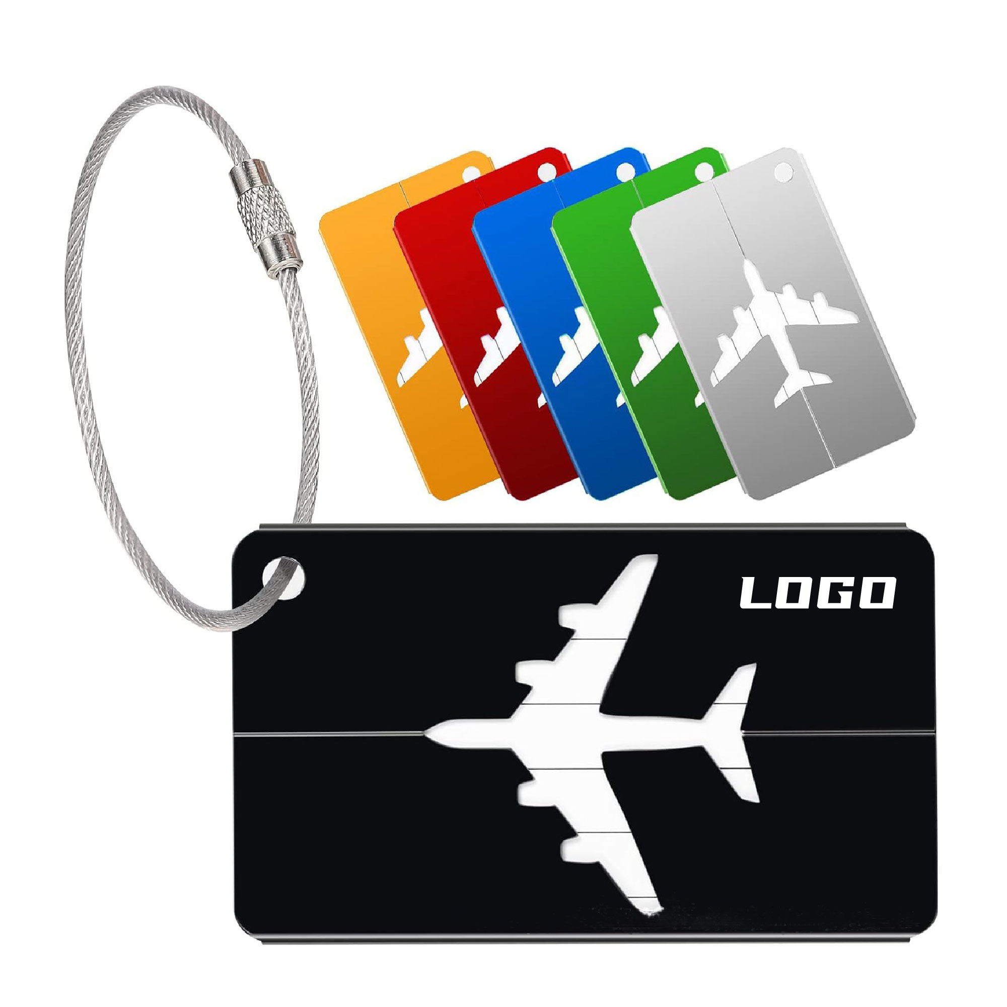 Aluminum Alloy Luggage Tag with Steel Loop 2