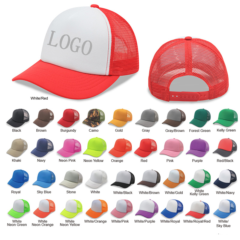 5 Panels Foam Trucker Caps W/ Mesh Back 28