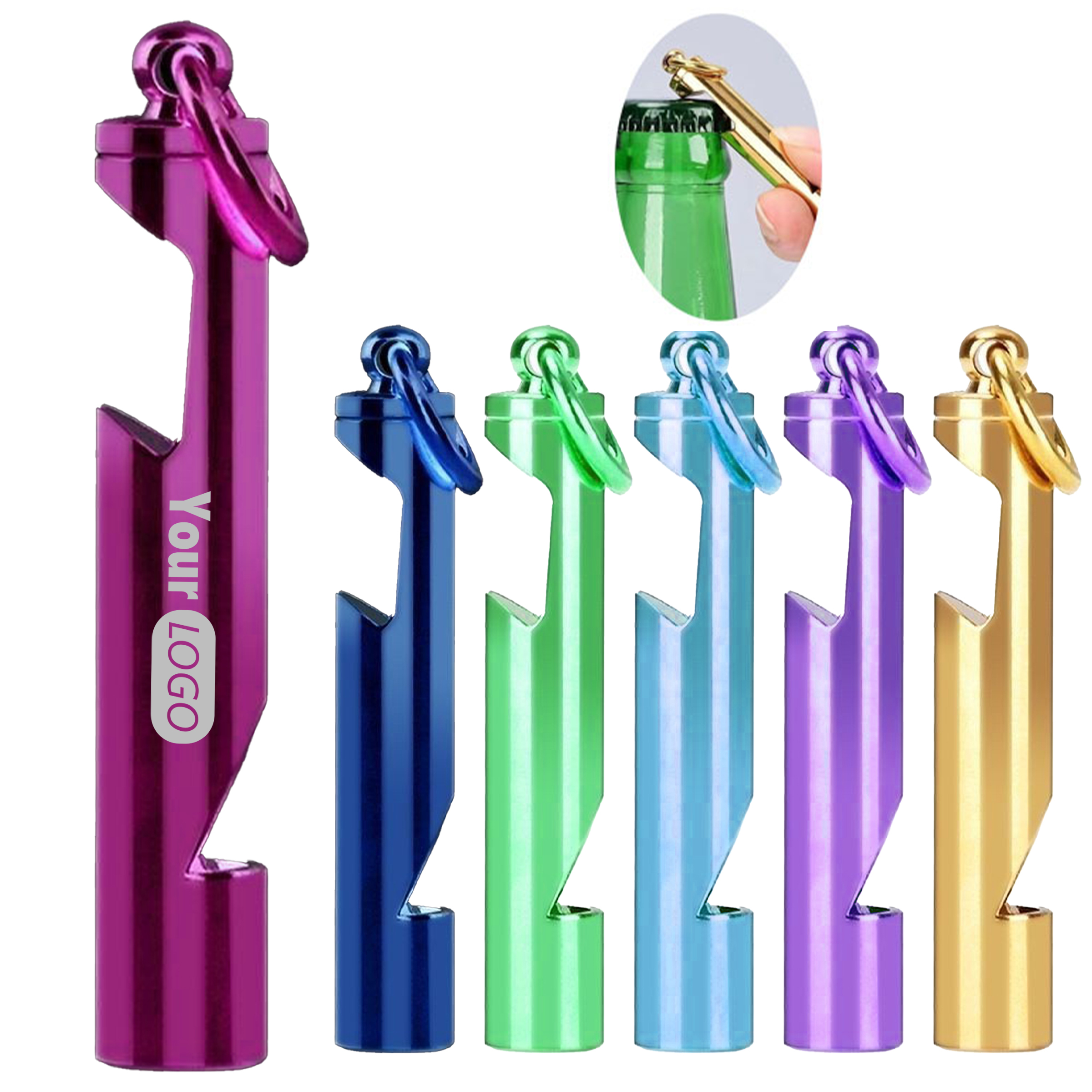 Brass Durable Bottle Opener And Whistle Keychain For Use 2
