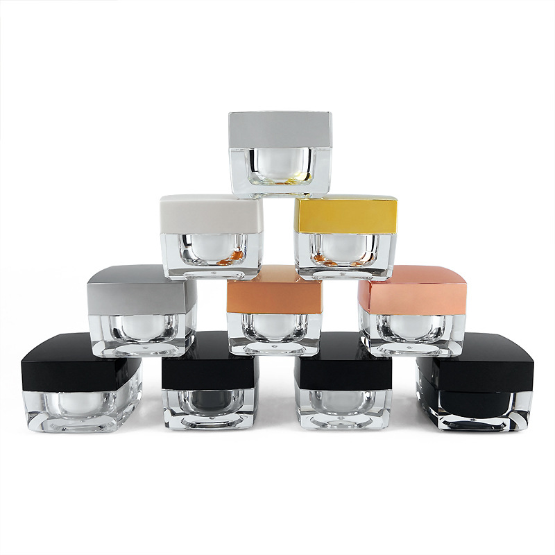 Acrylic Square Cosmetic Jar Set 2
