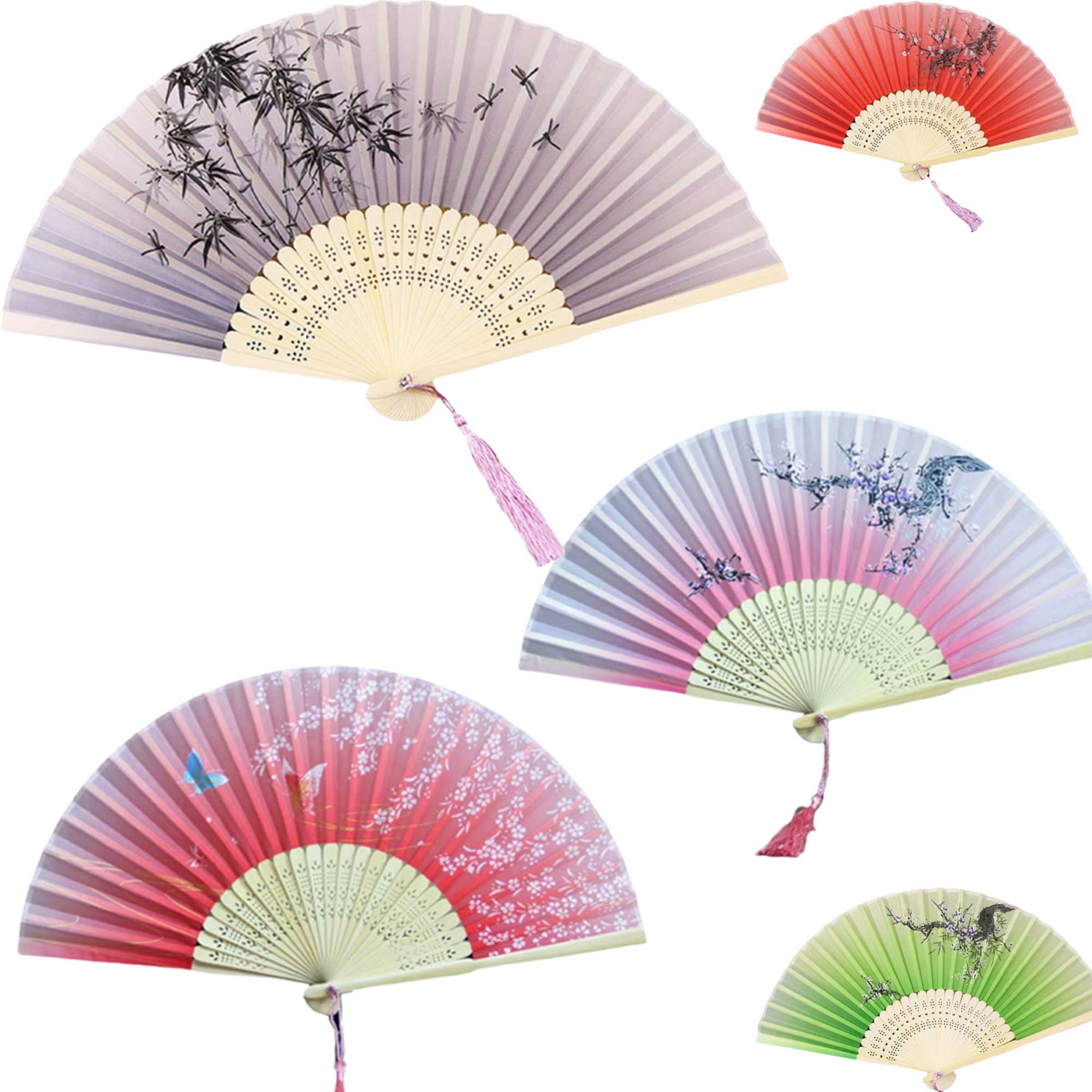 Elegant Chinese Style Folding Bamboo Fan 1