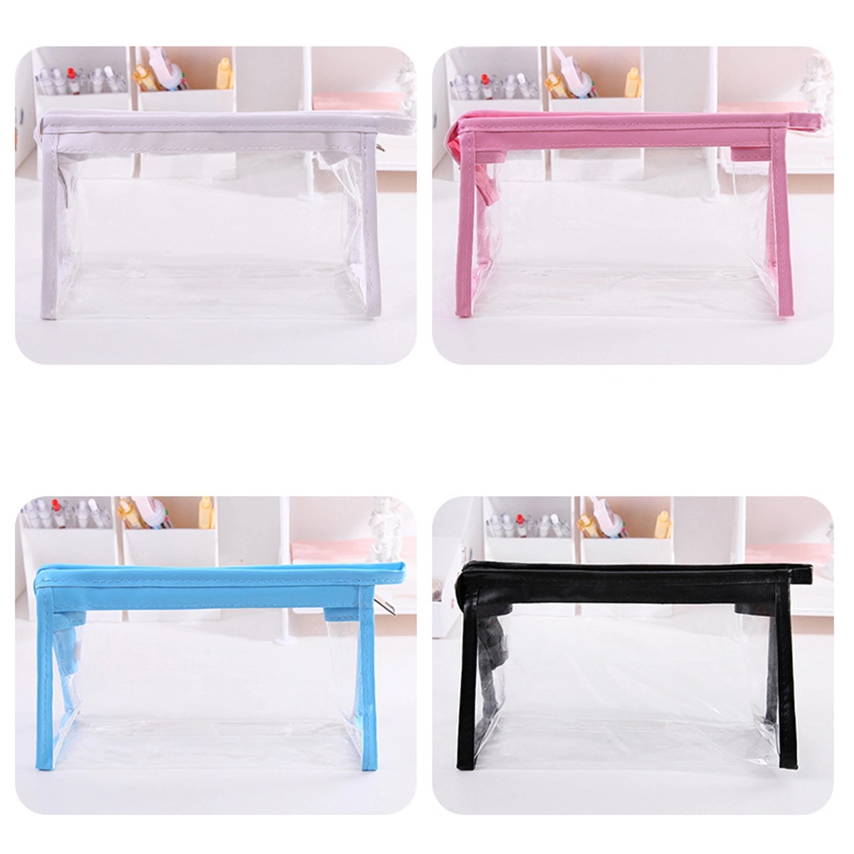 Clear Waterproof Pvc Cosmetic Bags With Zipper 3