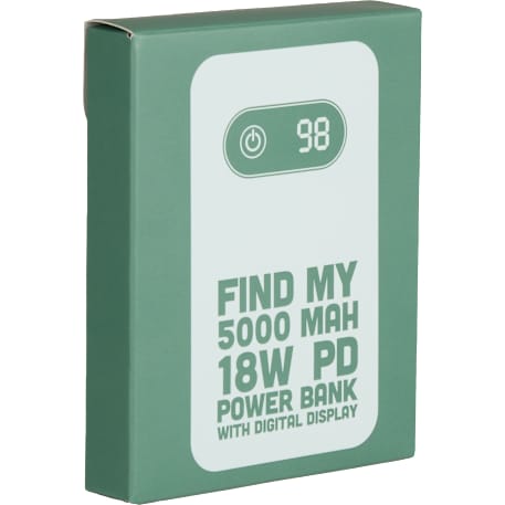 Find My 5000 mAh 18W PD Power Bank/Digital Display 40
