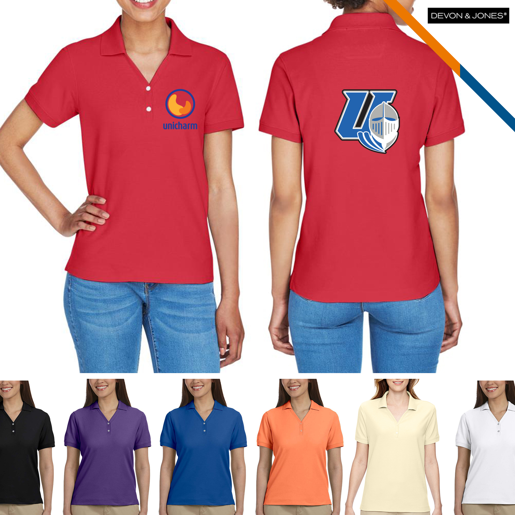 Devon & Jones® Ladies' Y-Collar Polo Shirts 5
