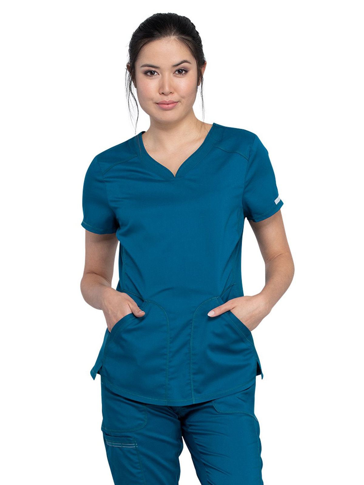 Cherokee - Workwear Revolution - Women's 2-Pocket V-Neck Top 5