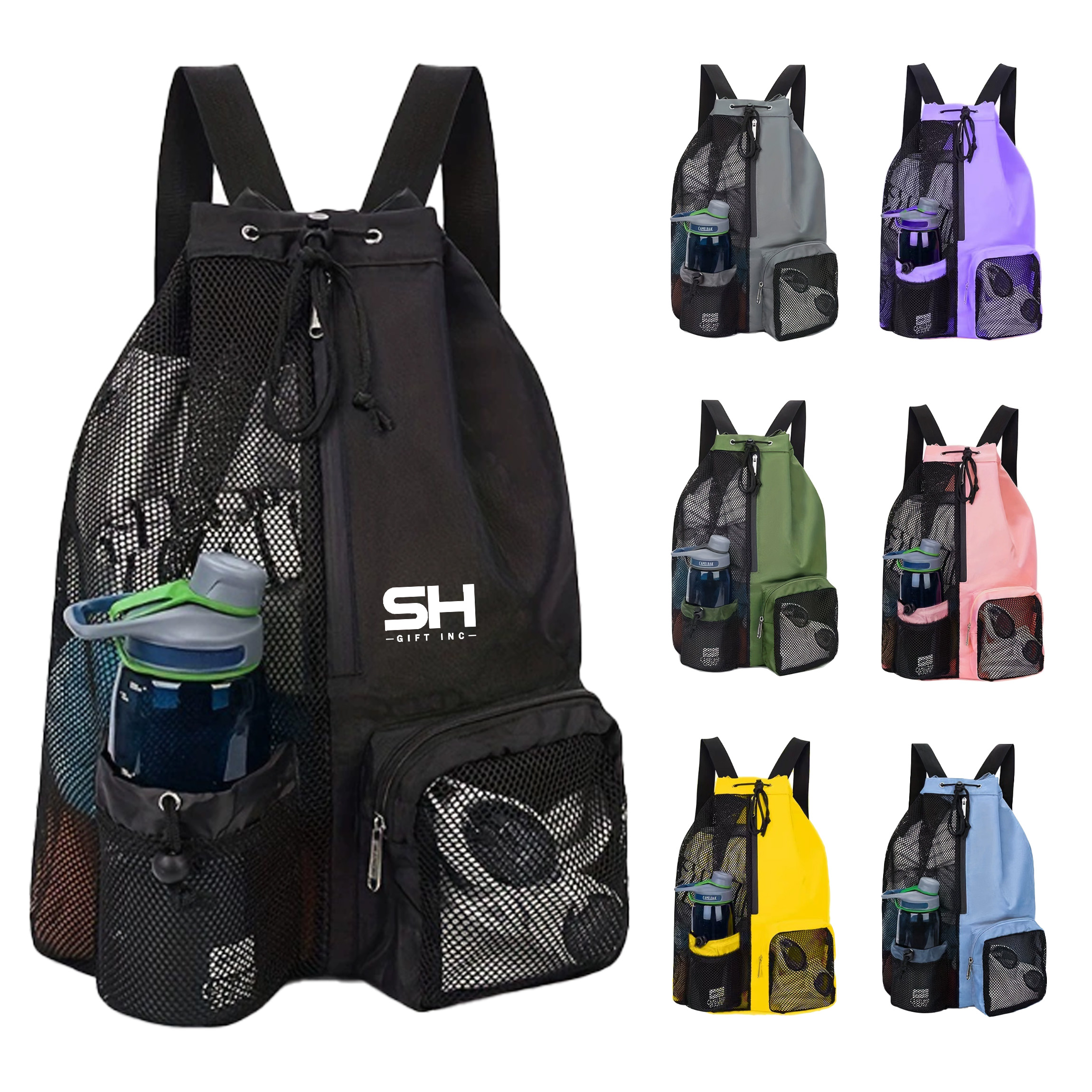 Mesh Beach Backpack with Wet Bag 3