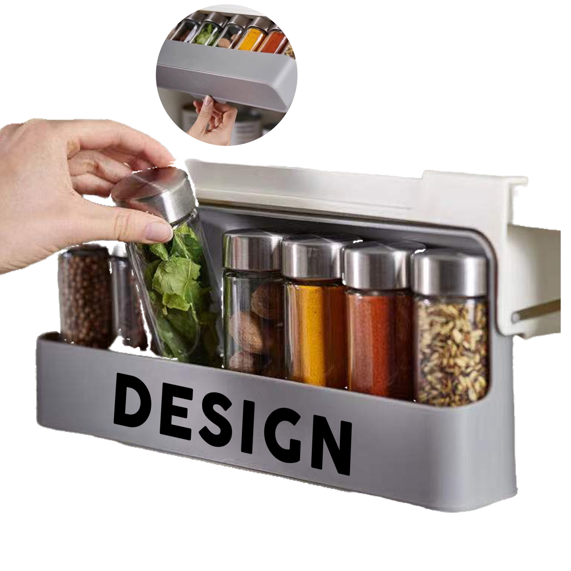 MOQ 50 Kitchen Spice Rack No Drill Storage Organizer Custom Logo 2