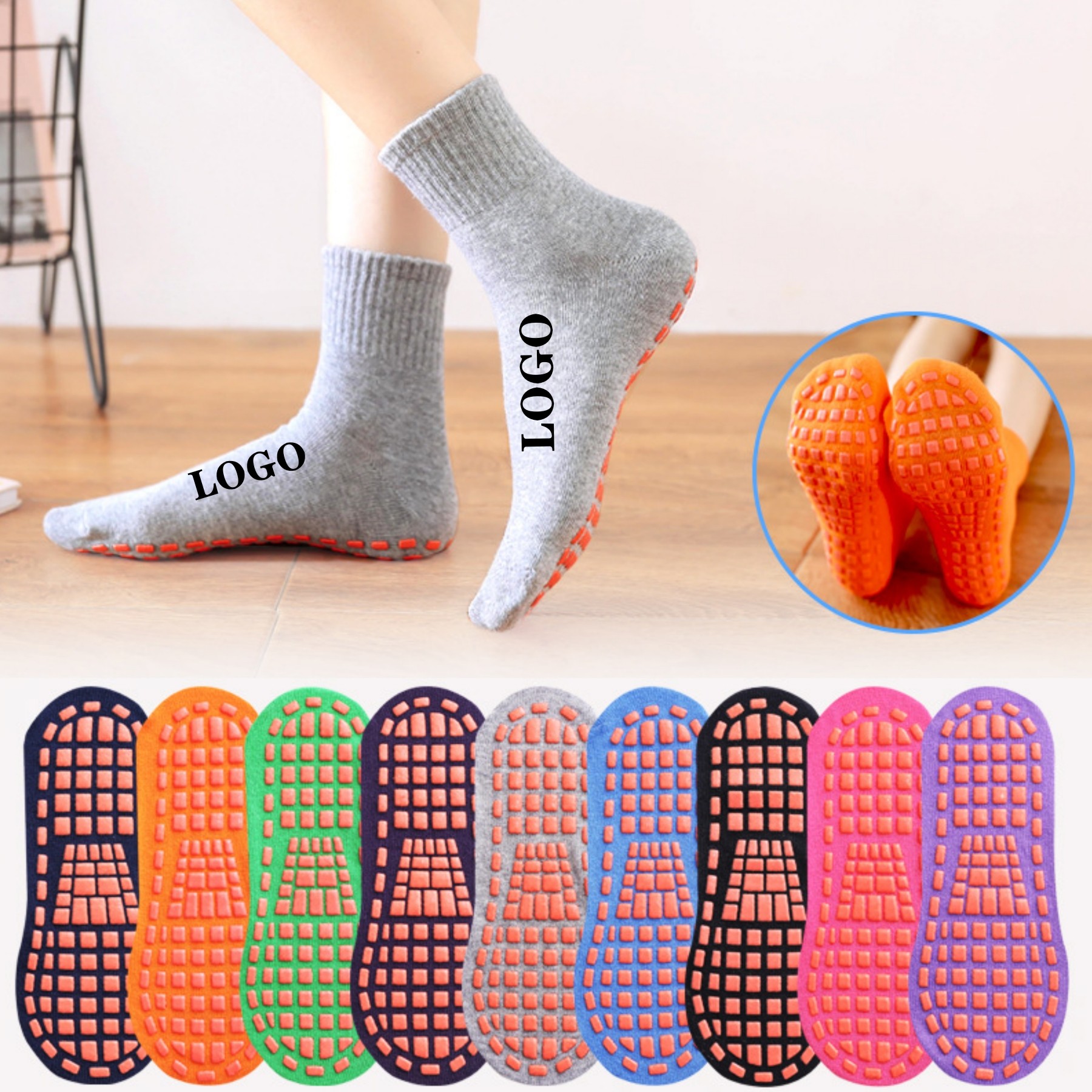 Adult Mid-Tube Non-Slip Floor Socks 2