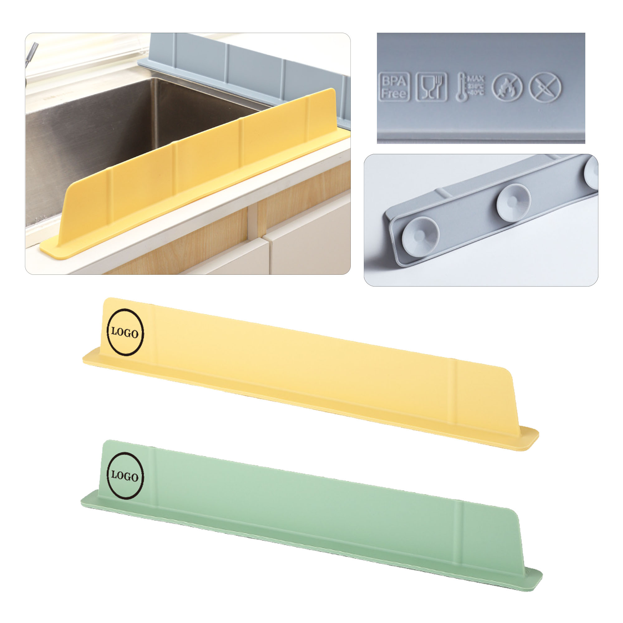 MOQ100 Suction Cup Type Washbasin Partition Panel 2