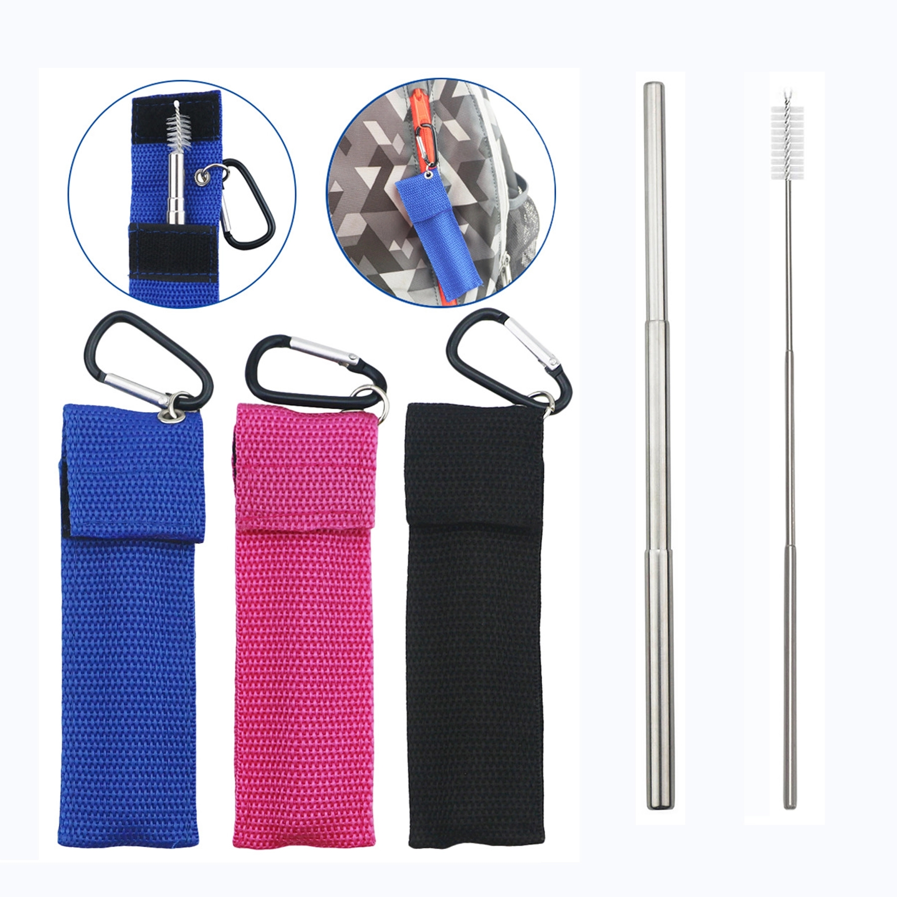 Stainless Steel Telescopic Straw with Pouch 3