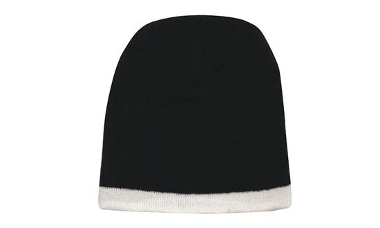 Roll Down Two Tone Acrylic Beanie - Toque 3