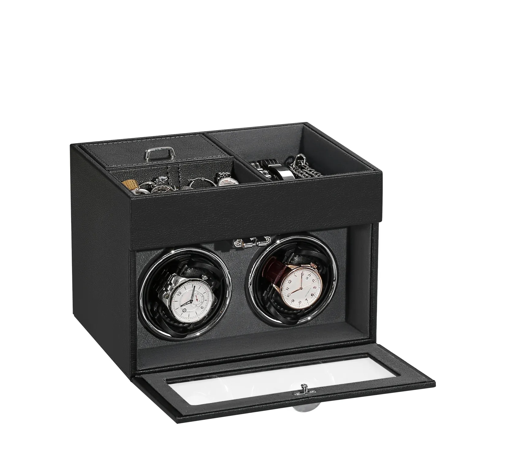 Multi-Function 2-Slot Watch Winder Jewelry Storage Box 7