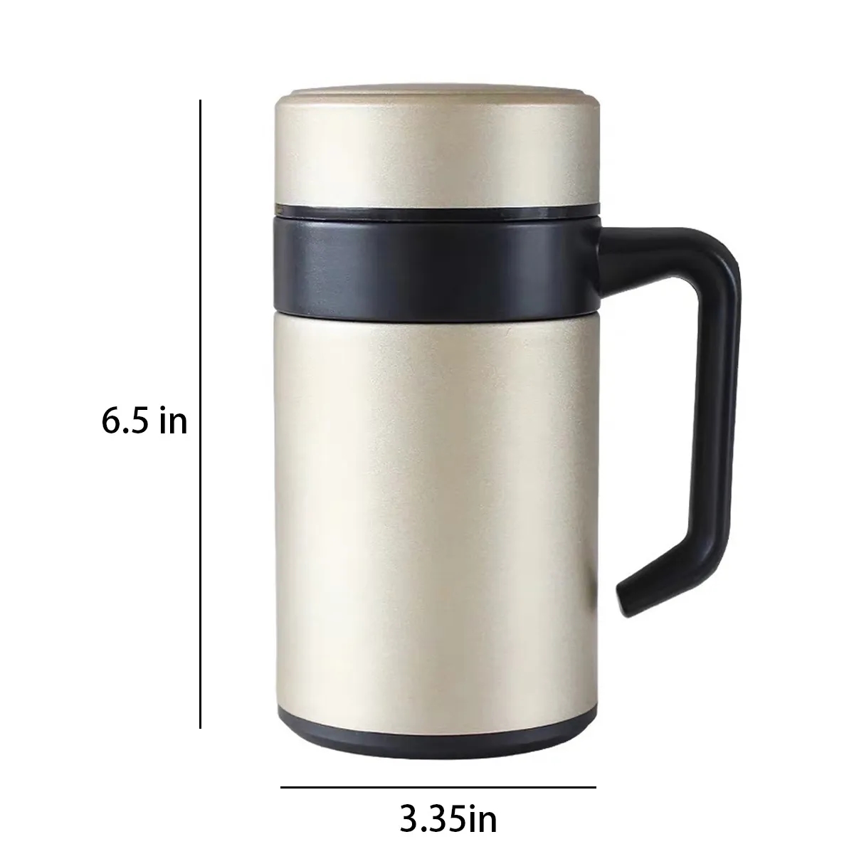 Business Office Vacuum Insulated Water Bottle Cup w/ Handle, custom water bottle with logo imprint 5