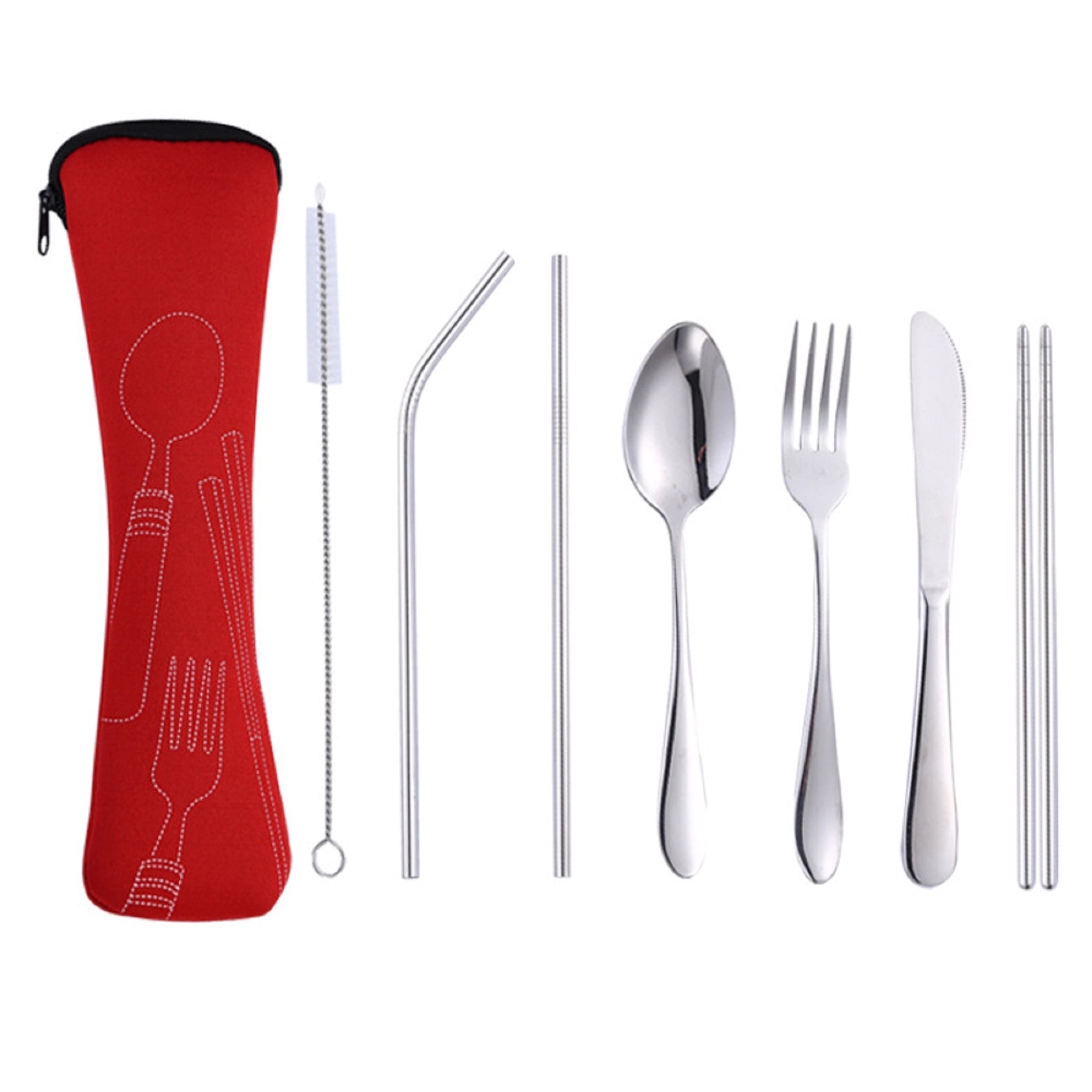 Stainless Steel Cutlery 7 Piece Set with Neoprene Bag 6