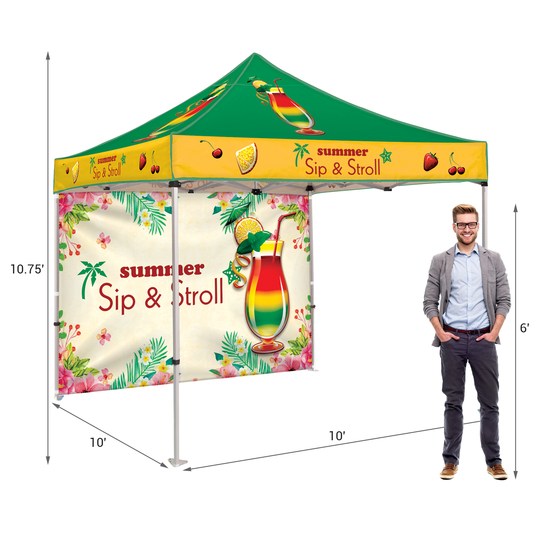 10' Heavy Duty Tent With One Full Wall 2