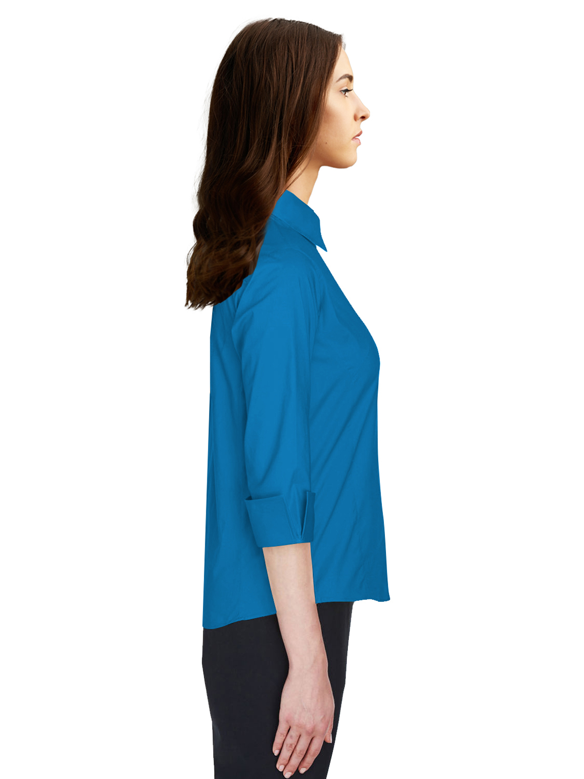 Blue Generation - Women's Pocketless 3/4-Sleeve Poplin Shirt 33