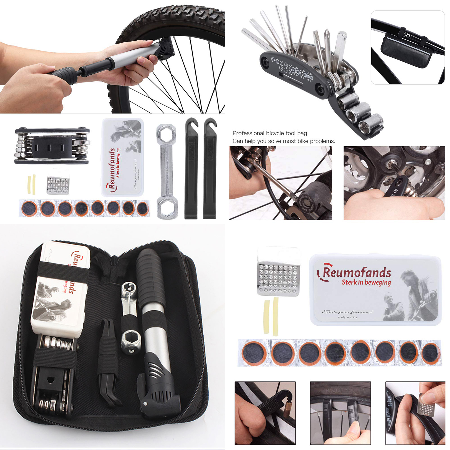 Repair Kit Set With Pump Bag for Bike Bicycle 1