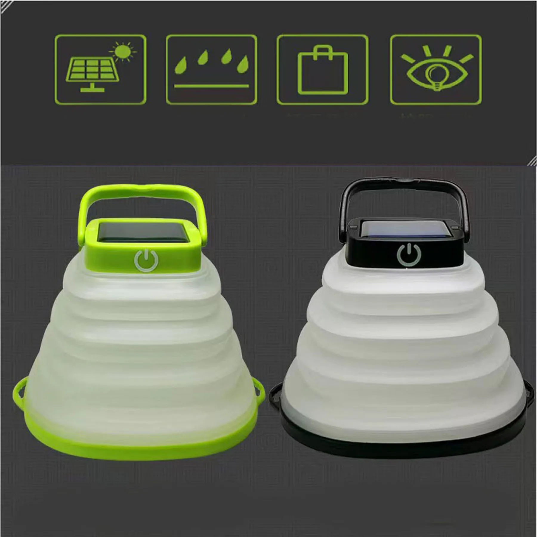 PVC Outdoor camping solar retractable light 3