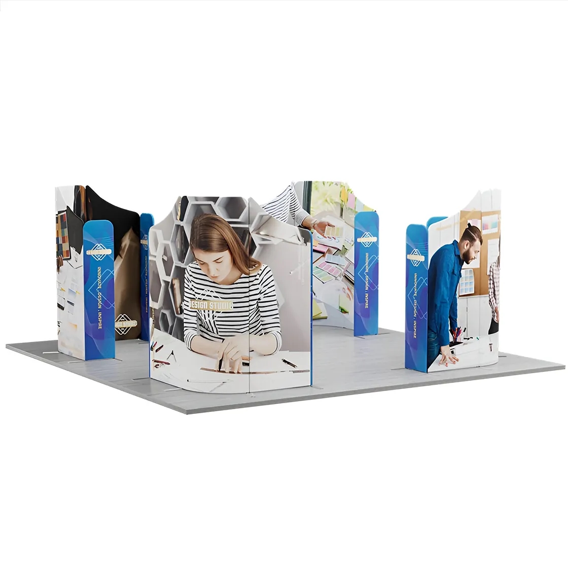 20ft Magnetic Fabric Displays - 4 Curved L-Shape Sections 4
