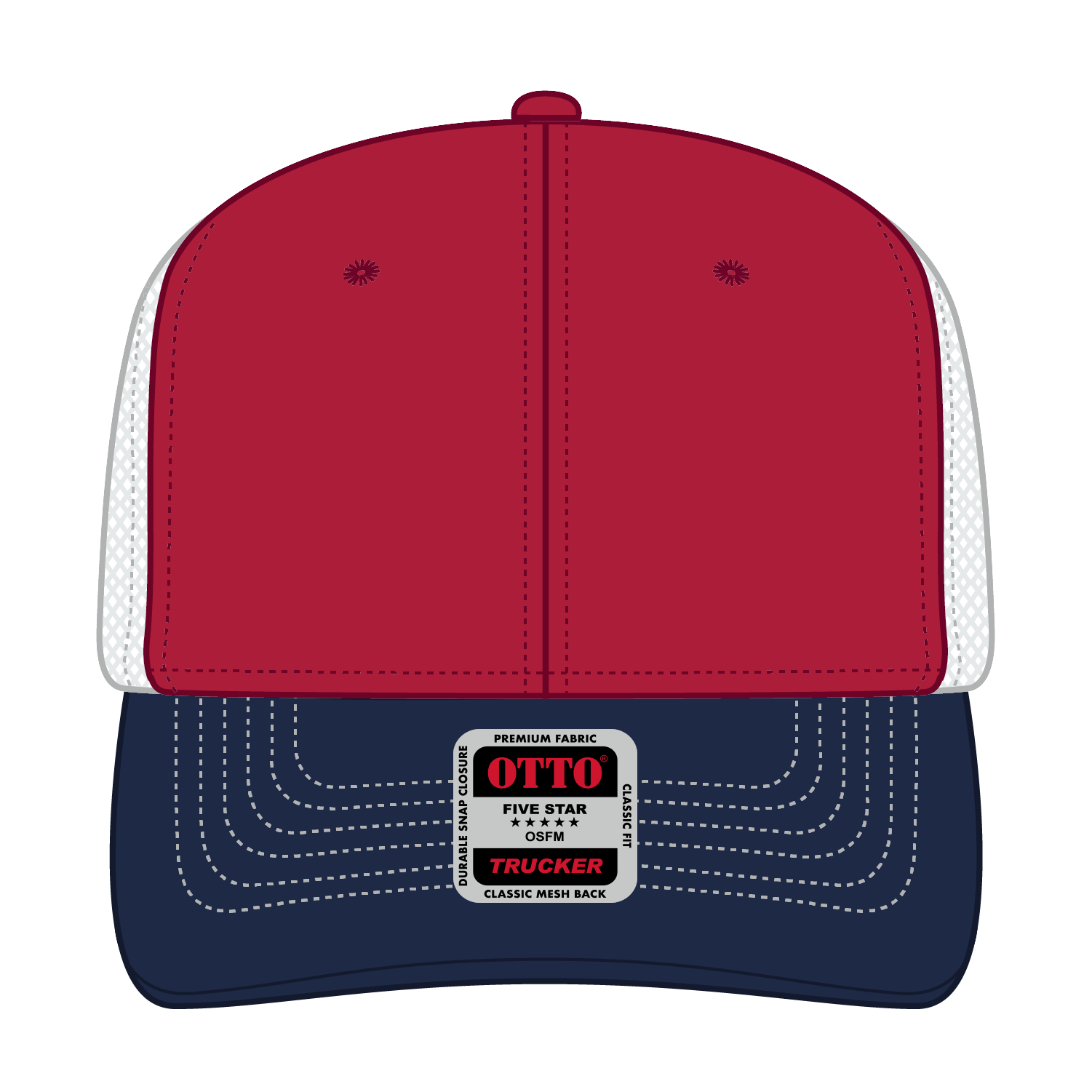 OTTO CAP® 6 Panel Mid Profile Mesh Back Trucker Hat 126