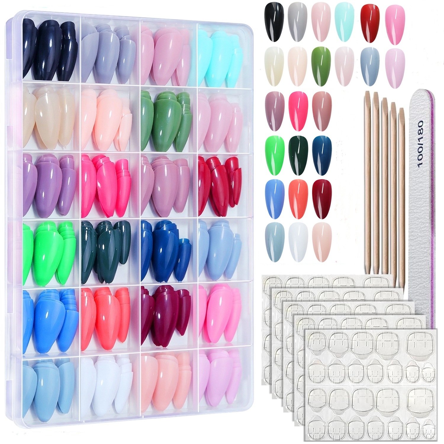576PCS Press on Nails Almond 5
