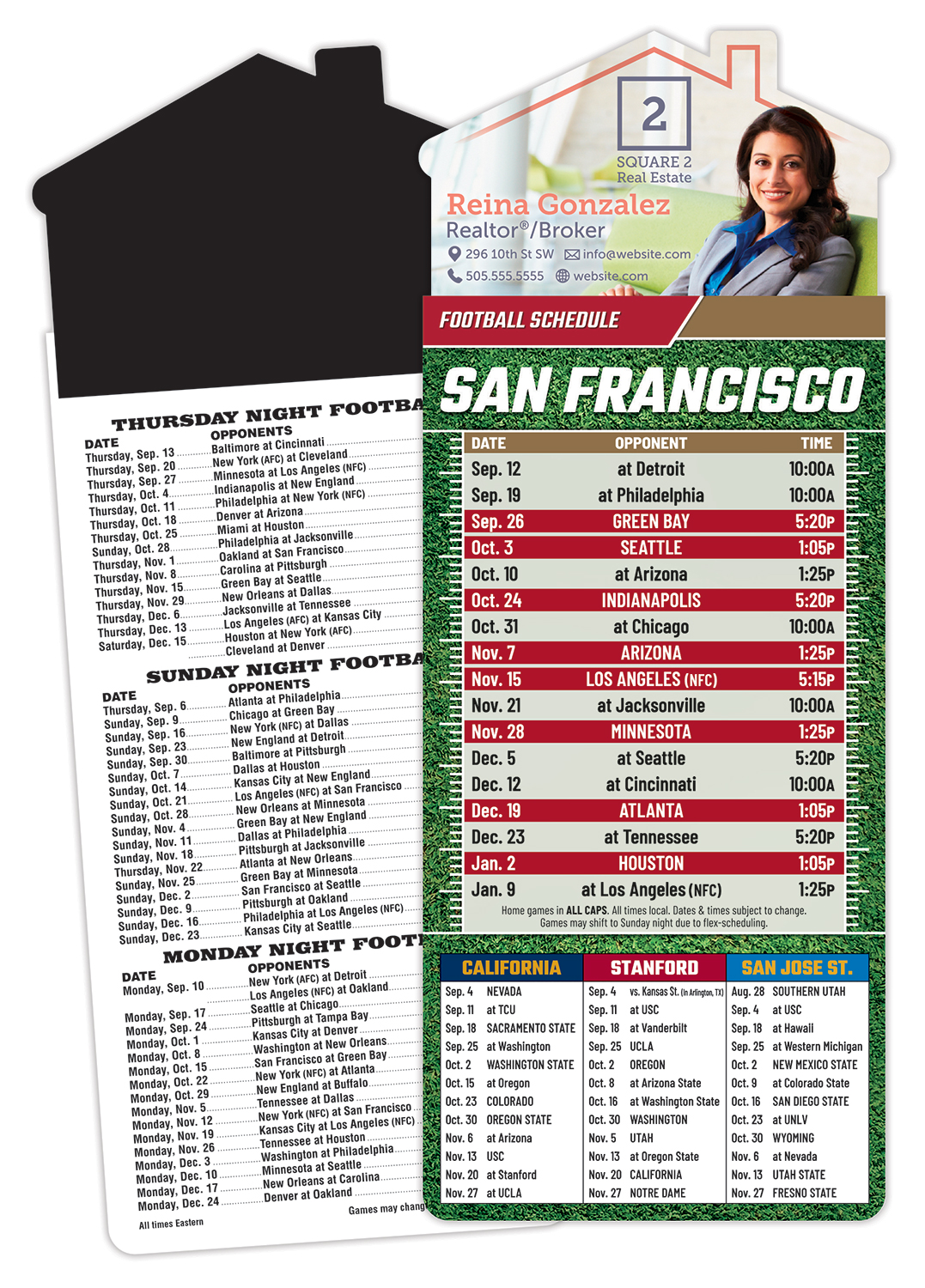 Magna-Card House Shape Magnet Football Schedules (3.5x9)