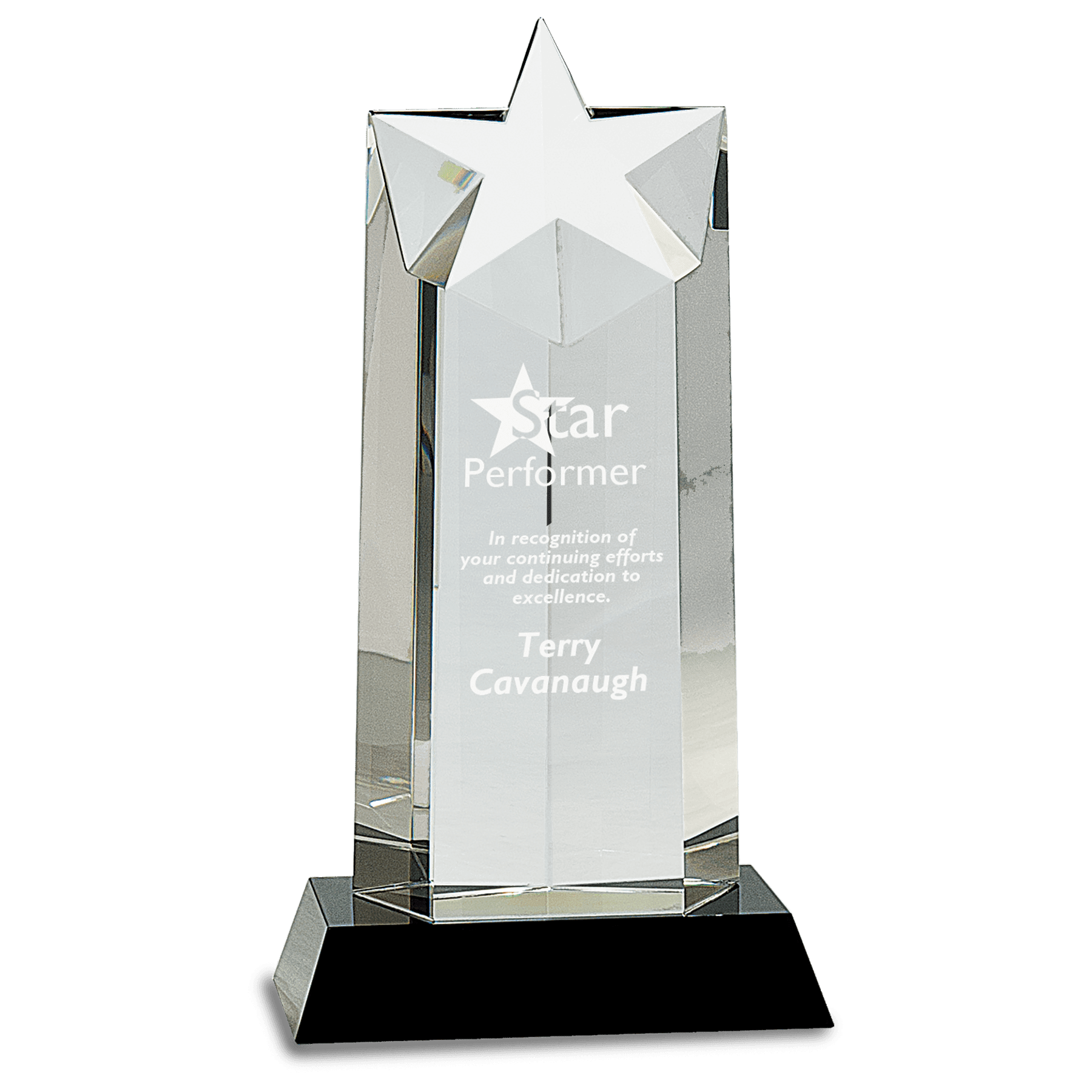 Crystal Star Column On Black Pedestal Base 2