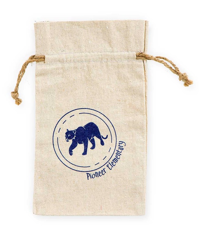 REBEL Rough 100% Natural Cotton Drawstring Bag w hemp drawstring 6x10" (LINEN TEXTURE) 2