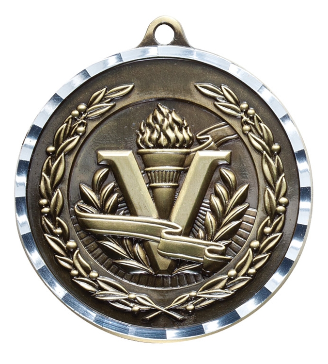2" Gold Victory Diamond Cut Medal 1
