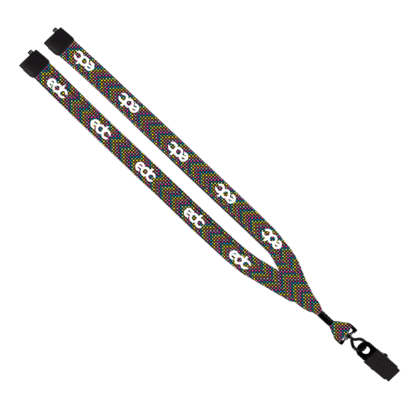 3/4" Dye-Sublimated Lanyard with Metal Crimp & Metal Split-Ring 26