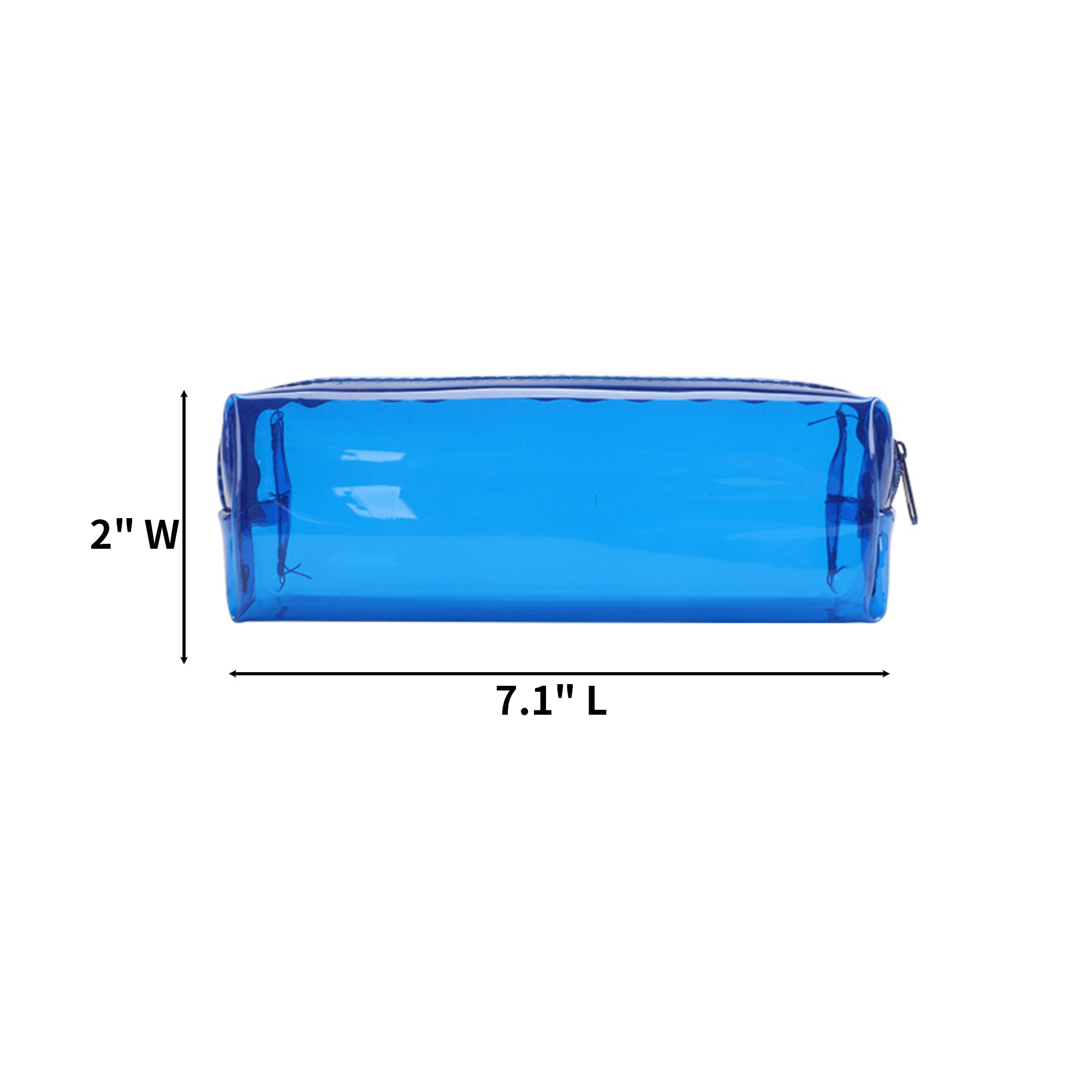 Transparent Polyvinyl Chloride Zipper Pen Bag 7.1 x 2 x 2" 5