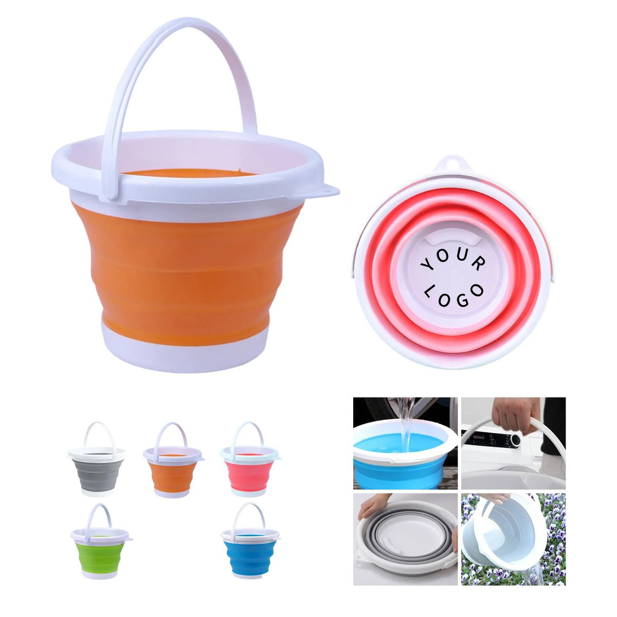 Collapsible 3L Silicone Bucket Portable and Durable 3