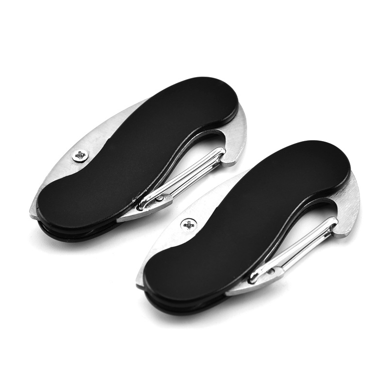 Stainless Steel Folding Pocket Knife and Carabiner 7