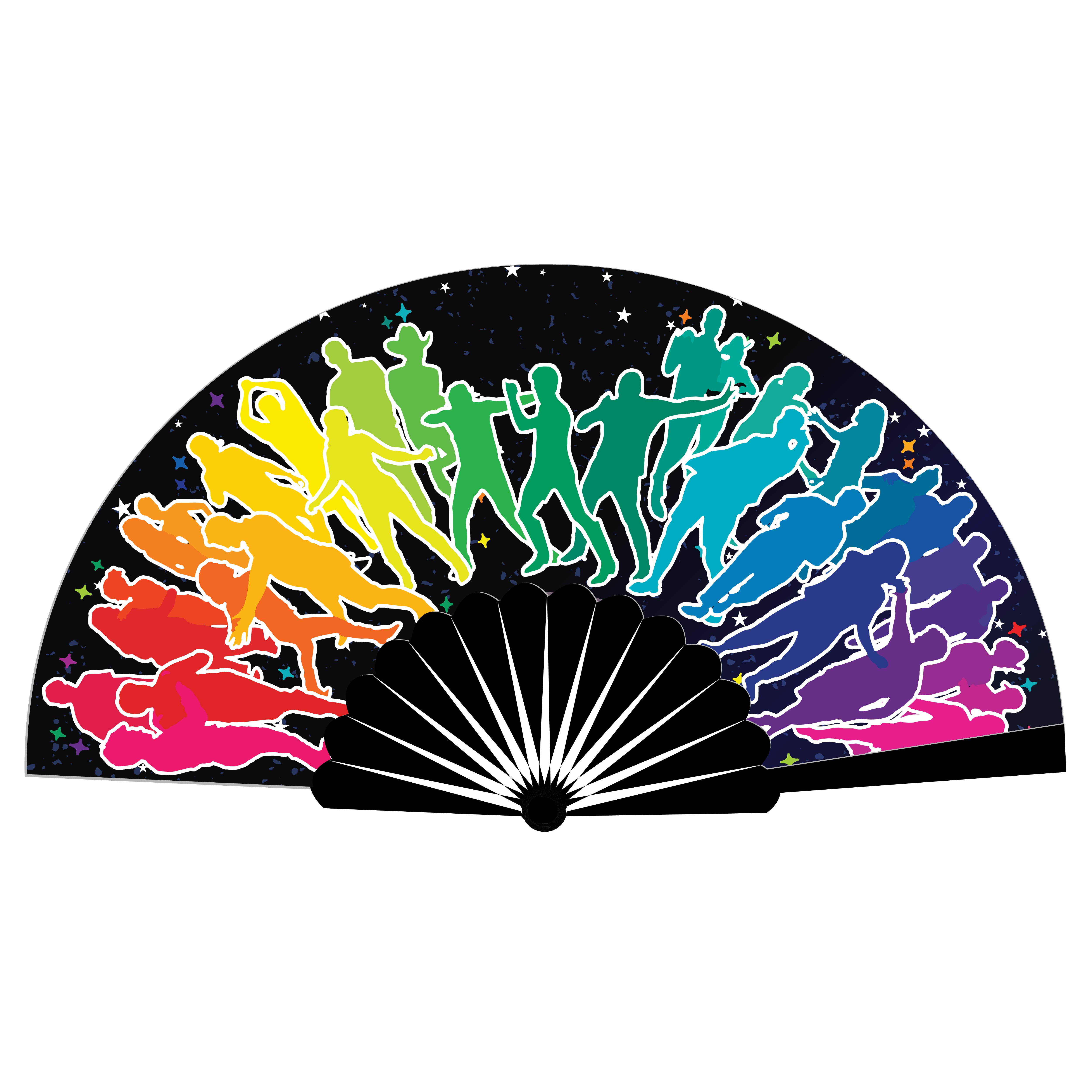 Fancy Bamboo Hand Fan - Full Color 11
