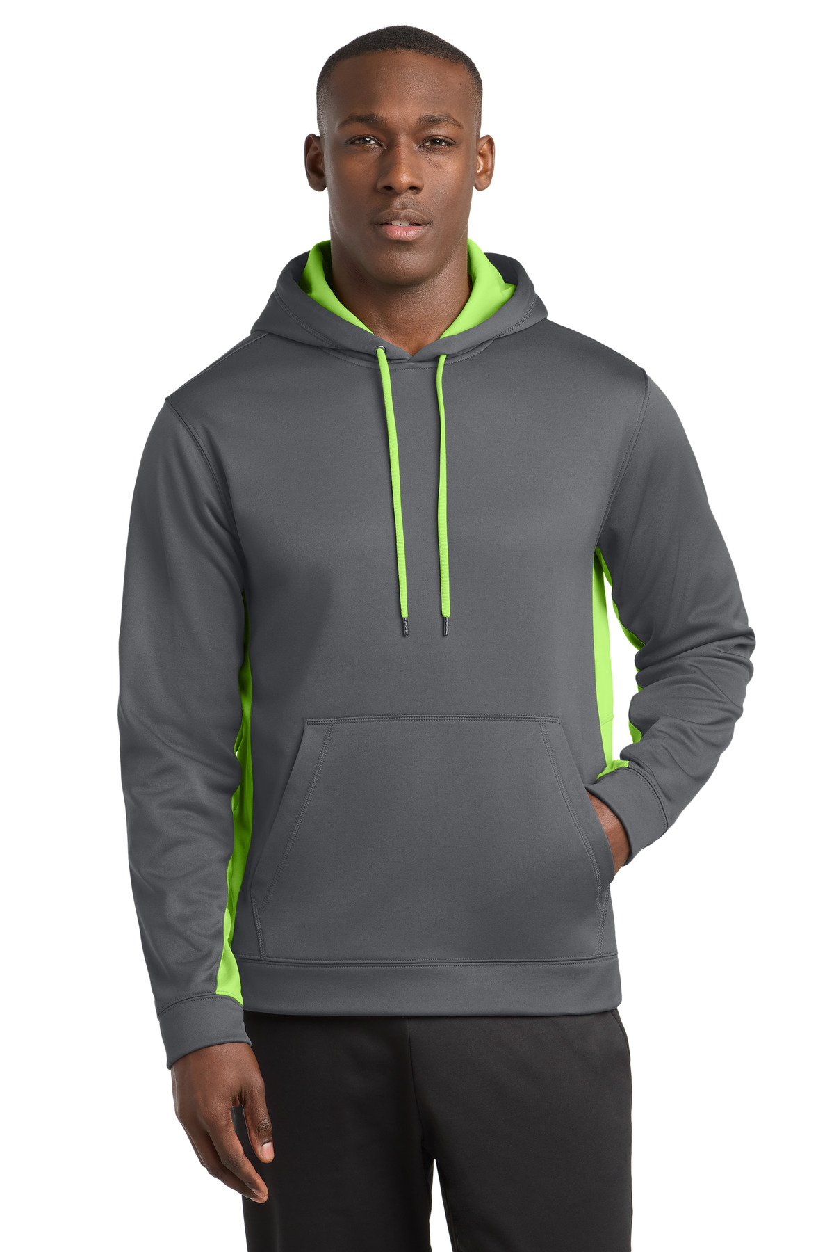 Sport-Tek Sport-Wick Fleece Colorblock Hooded Pullover. ST235 34