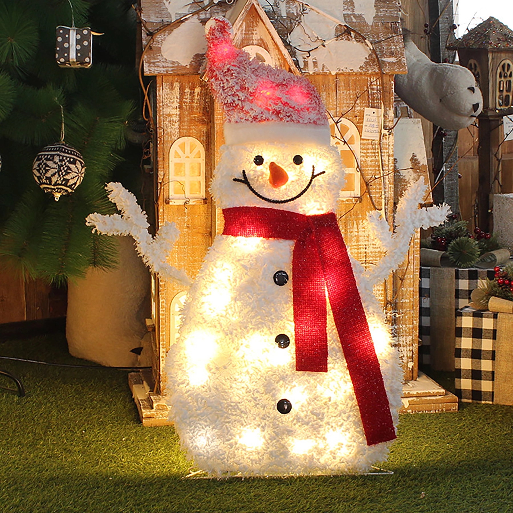 12 Led Light Up Snowman Family Set Of 3 3