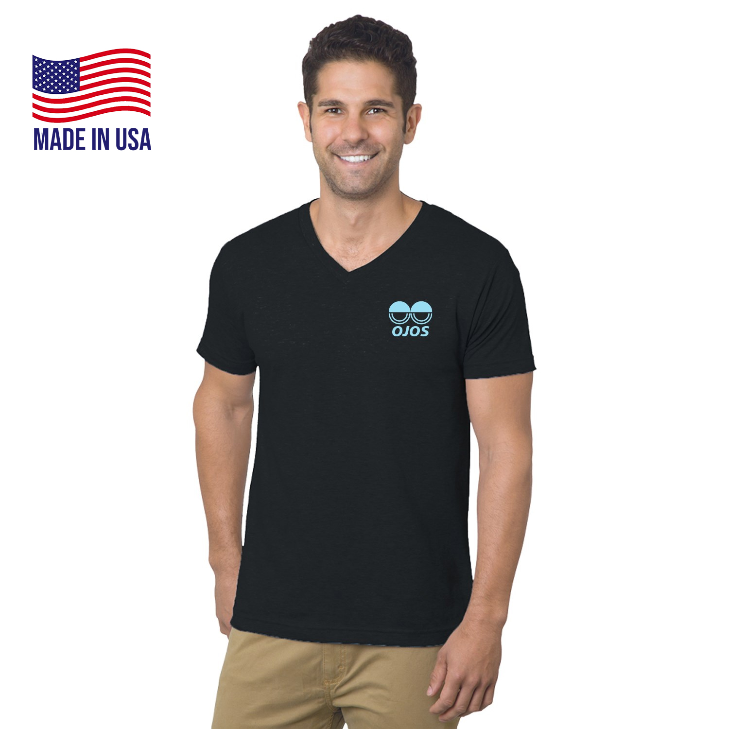 USA-Made Fine Jersey Crew V-Neck 2