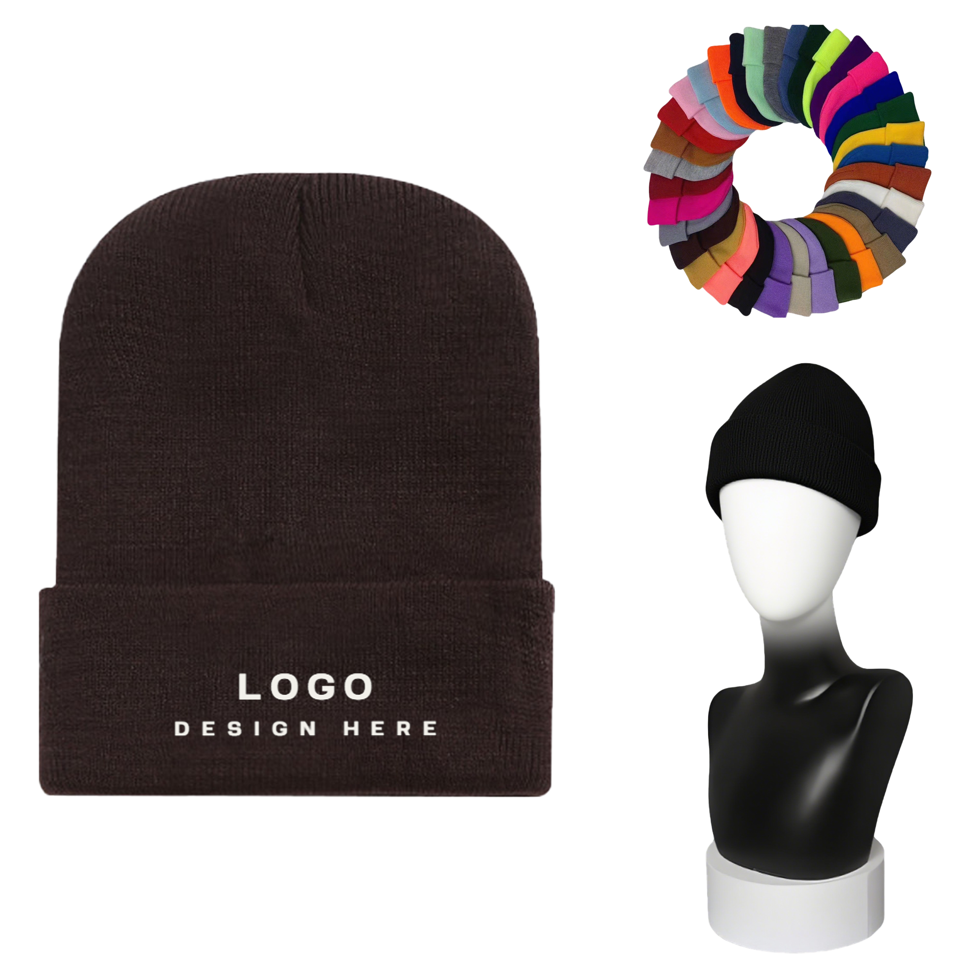 Embroidered Logo Knitted Hat 1